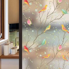 Frosted Bird Removable Window Film Privacy Stained Cling Static Glass Sticker 