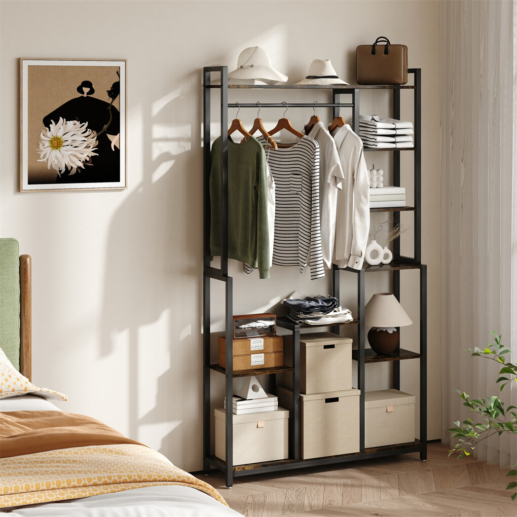 7-Tier XL Metal Indoor Plant Stand Industrial Clothes Rack
