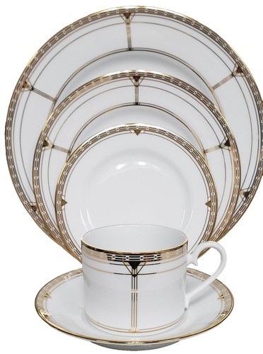 Noritake 175 Japan - 7 Piece Hostess Set, Gold Flowers & Scroll