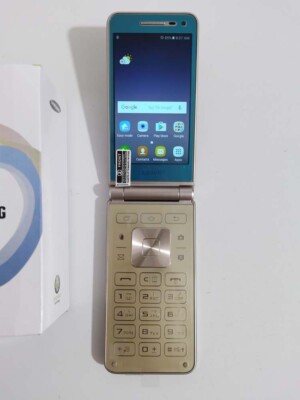 Original Samsung Galaxy Folder 2 G1650 Dual SIM Unlocked 2GB+16GB ROM GOLD Phone