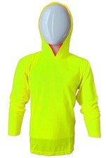 DRI-FIT Hoodie Long Sleeve T-Shirts, UPF 50 Sun Protection Hooded SAFETY GREEN