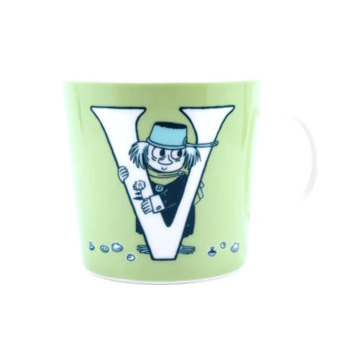 Mumin Mug Arabia ABC Tasse Buchstabe V Grün Moomin Tasse 400 ml