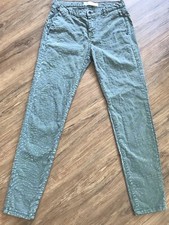 ZARA BASIC DENIM Z1975 Women's Army Green Skinny Jeans Stretch Zebra Pattern 2