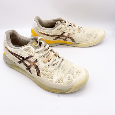ASICS Gel-Resolution 8 L.E. WMN's Tennis Shoes size 9.5  EU 41.5 - Cream/Putty