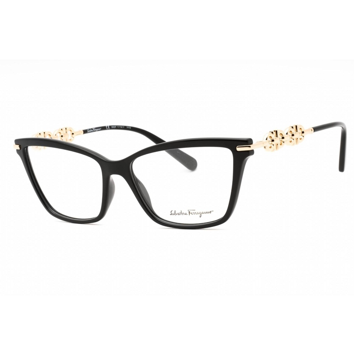 Salvatore Ferragamo Women's Eyeglasses Black/Gold Cat Eye