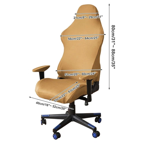 Funda de asiento para sillón de computadora Cubierta de silla para juegos de oficina Sillas de computadora Funda antideslizante - Imagen 6 de 47