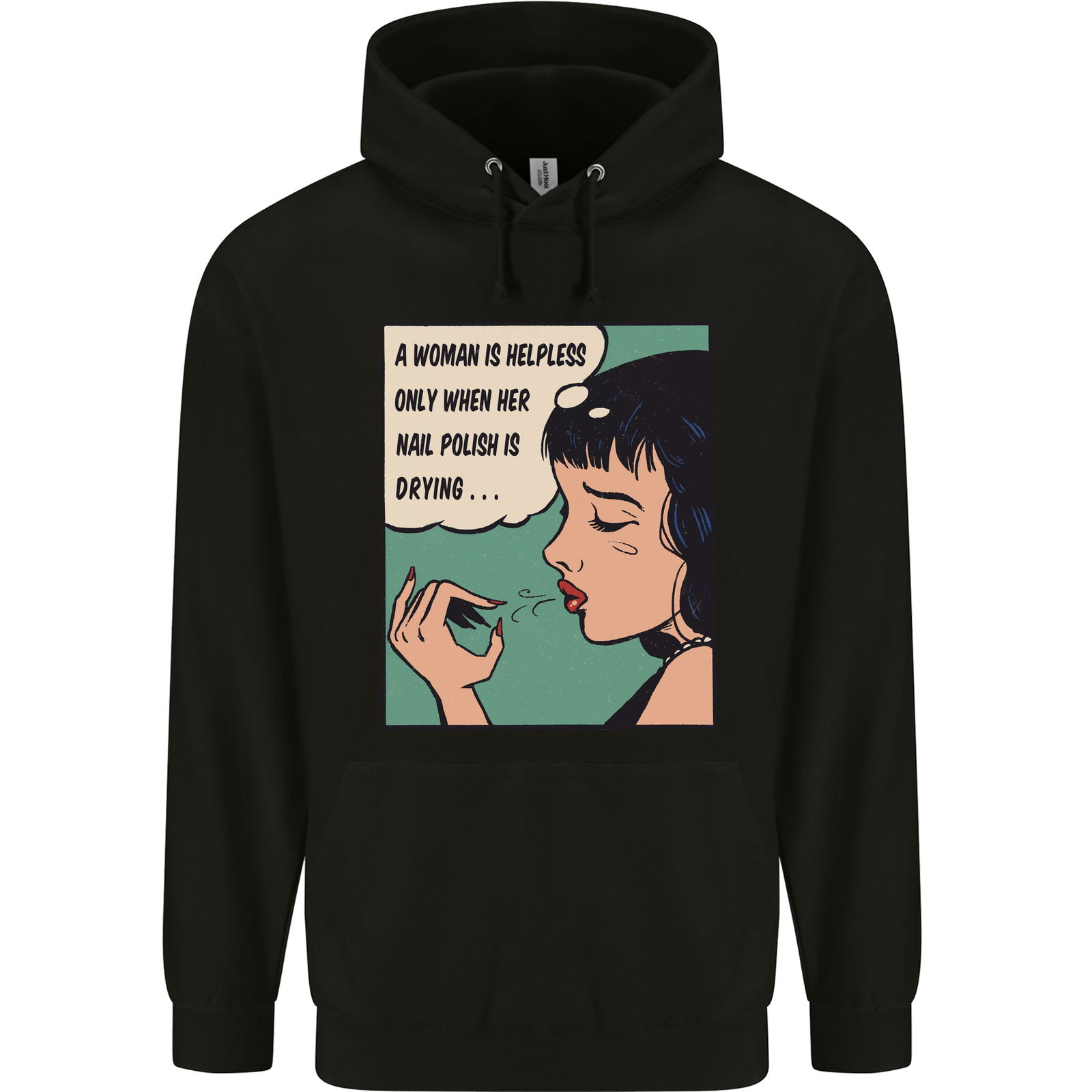 Woman Is Only Helpless Female Empowerment Mens 80% Cotton Hoodie