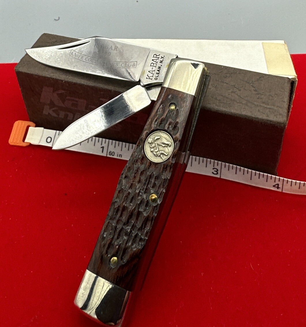 + KABAR 1980 Knife Collectors Club Coke Bottle 2 Blade Pocket Knife
