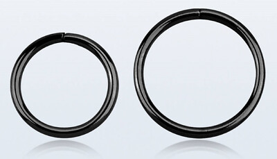 925er Silber Nasenring Lippen Intim Ohr Tragus Helix Brust SCHWARZ Extra dünn