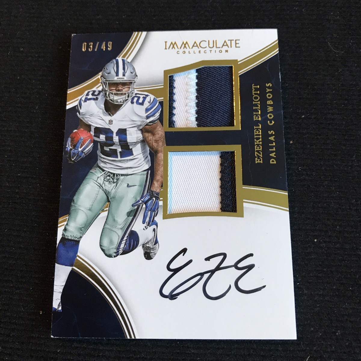 EZEKIEL ELLIOTT　エゼキエル エリオット　直筆サインカード　NFL 2016 Immaculate Ezekiel Elliott Signature Patches RPA Rookie Patch
