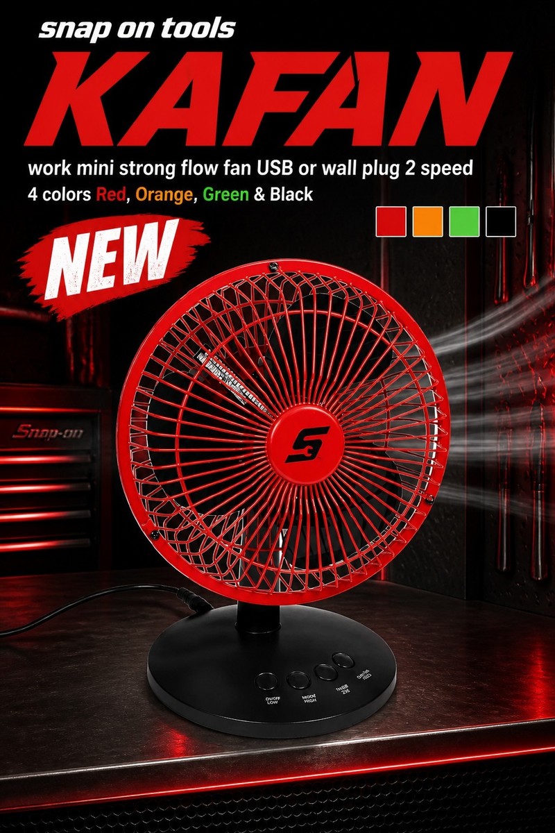 snap on tools work mini strong flow fan USB or wall plug 2 speed
