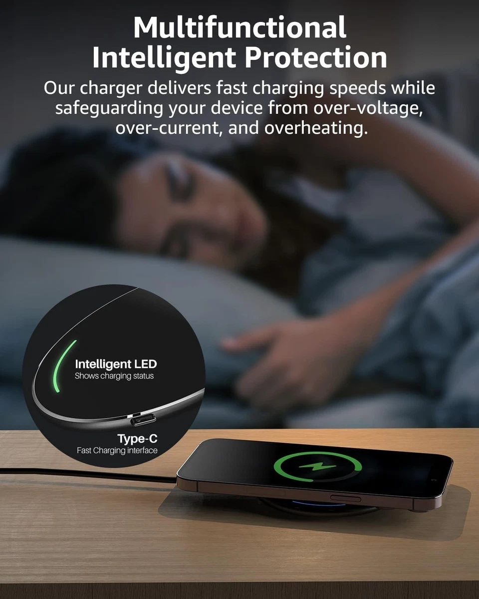 30W Fast Wireless Charging Pad for iPhone & Android – Ultra-Slim Quick Charger