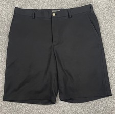 Peter Millar e4 Salem Shorts Men 35 Black Crown Sport 9" Golf Wicking Work Chino