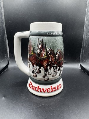 Budweiser 50th Anniversary Clydesdales Stein Beer Mug 1933-1983 Vintage Ceramic