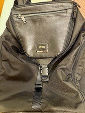 TUMI Alpha Black Backpack Medium Zip/Buckle Pockets Hot Stamped STEPH