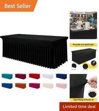 Spandex Elastic Fitted Table Cloth Skirt for 6FT Rectangle Table