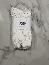 UGG Socks Women’s Uk 3.5 -8.5 Slouchy Crew White Speckled Cotton Blend
