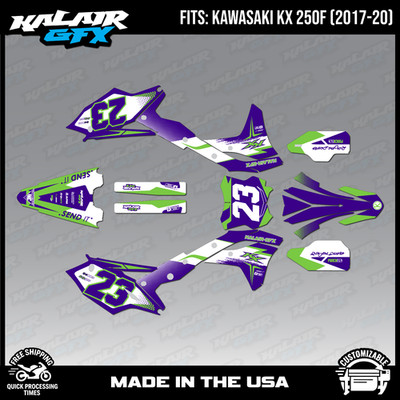 Graphics Kit for Kawasaki KX250F (2017-2020) KX 250F Evader Series - Purple