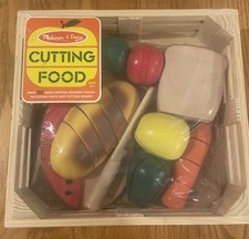 Melissa  Doug Cutting Food Wooden Play Food 30 Piece Knife Cutting Board