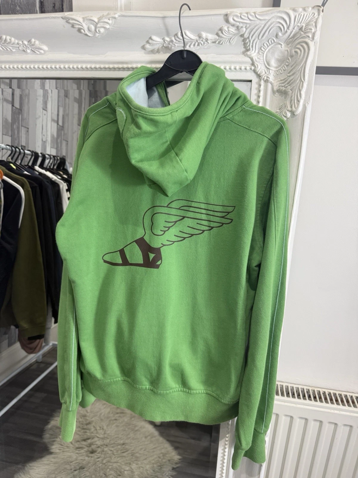 HERMÈS Sandalo vintage verde donna Nike 72 Hermes' grafica felpa con cappuccio ragazza anziana 14 16 anni