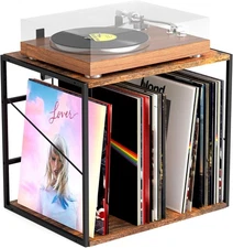  Vinyl Record Storage Rack for 80-100 Records, with Adjustable Shelves 
