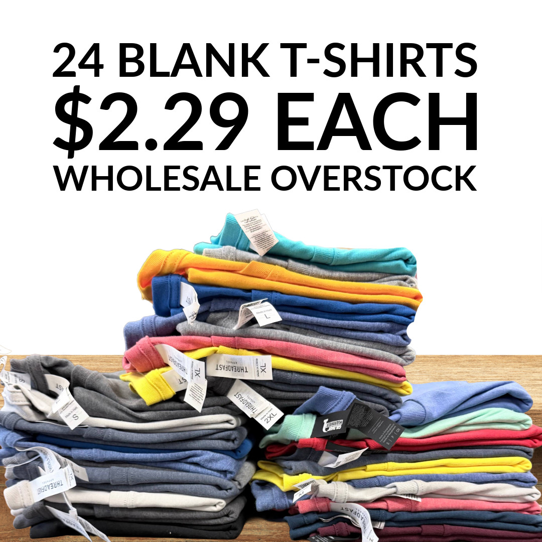 24 Blank T-Shirts Wholesale Bulk $2.29 Each Print Ready HTV DTF