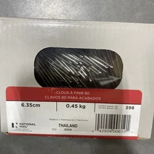 Finishing Nail 8D 2-1/2 in  Carbon Steel, Brite, Cupped Head, Round Shank 58158