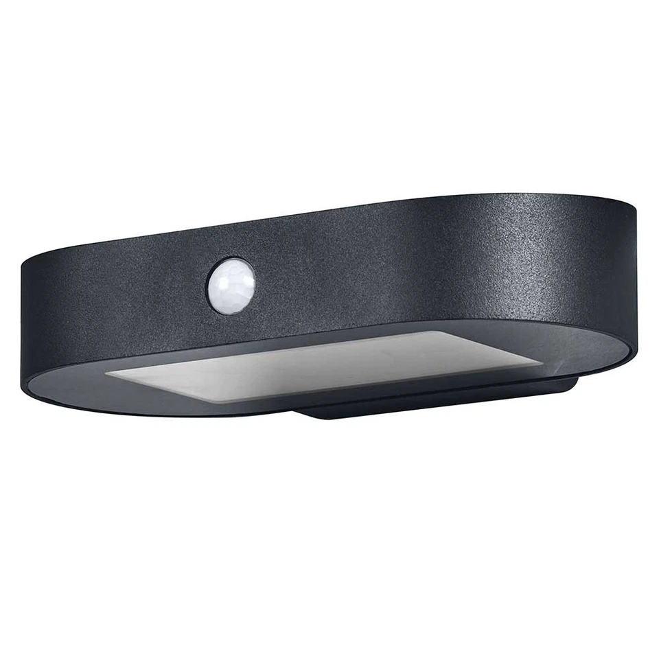 LED Solar Außenleuchte Wandlampe Endura Style Oval Sensor Schwarz 4W Warmweiß - Bild 2 von 4