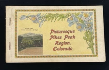 Vintage Picturesque Pikes Peak Region, CO Springs Garden of Gods Postcard Book