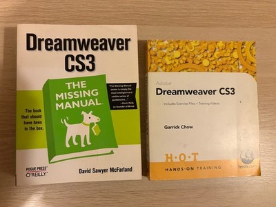Adobe Dreamweaver CS3 Missing Manual Hands-On Training Books + DW 8 CD Lot