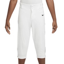 Nike Vapor Boys Select High Piped Baseball 3/4 Pants White BQ6444-102 Size S