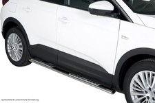 Schwellerrohre Design für OPEL Grandland X Bj.2017-21 Edelstahl