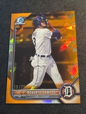 2022 Bowman Chrome ROBERTO CAMPOS Orange Sapphire Rookie RC Tigers  /25