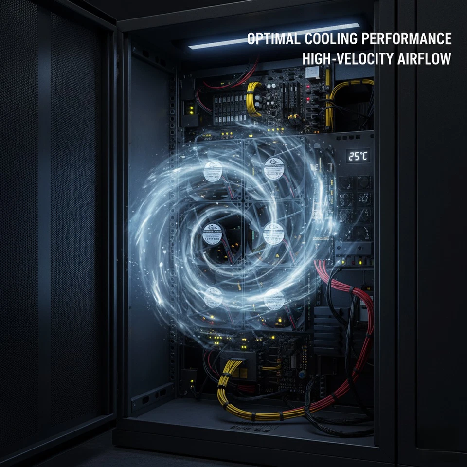 92mmX25mm Dual Ball Bearing DC Cooling Fan 12V/24V 3500-4000RPM 58CFM - Image 3 of 4