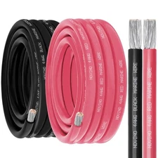 	4 Gauge Marine Wire 4 AWG Marine Grade Wire Include 4 Gauge 15FT Black & 15FT	
