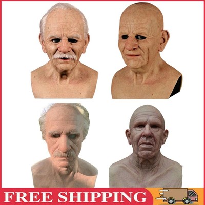 Halloween Full Face Mask Latex Old Man Creepy Masks Novelty Tricky Costume Props