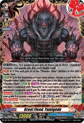 Cardfight Vanguard Großartig Fiend, Yamigedo DZ-TB01/018EN Rrr Hundred Demons
