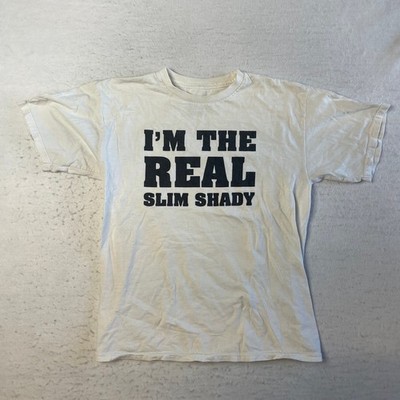 Eminem T-Shirt Mens Medium White I'm The Real Slim Shady Graphic Tee Hip Hop