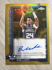 2025-26 Topps Chrome Update Brandon Miller On Card Auto True Gold Refractor /50