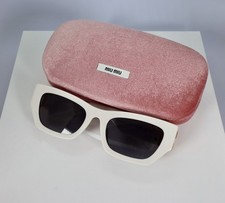 Miu Miu SMU09W 53mm Glimpse Square Sunglasses in White with Gray Lenses