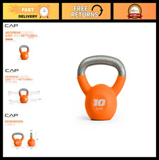 Cast Iron Kettlebell - Coated Finish, Single  Set Options, Multiple Weights Ava