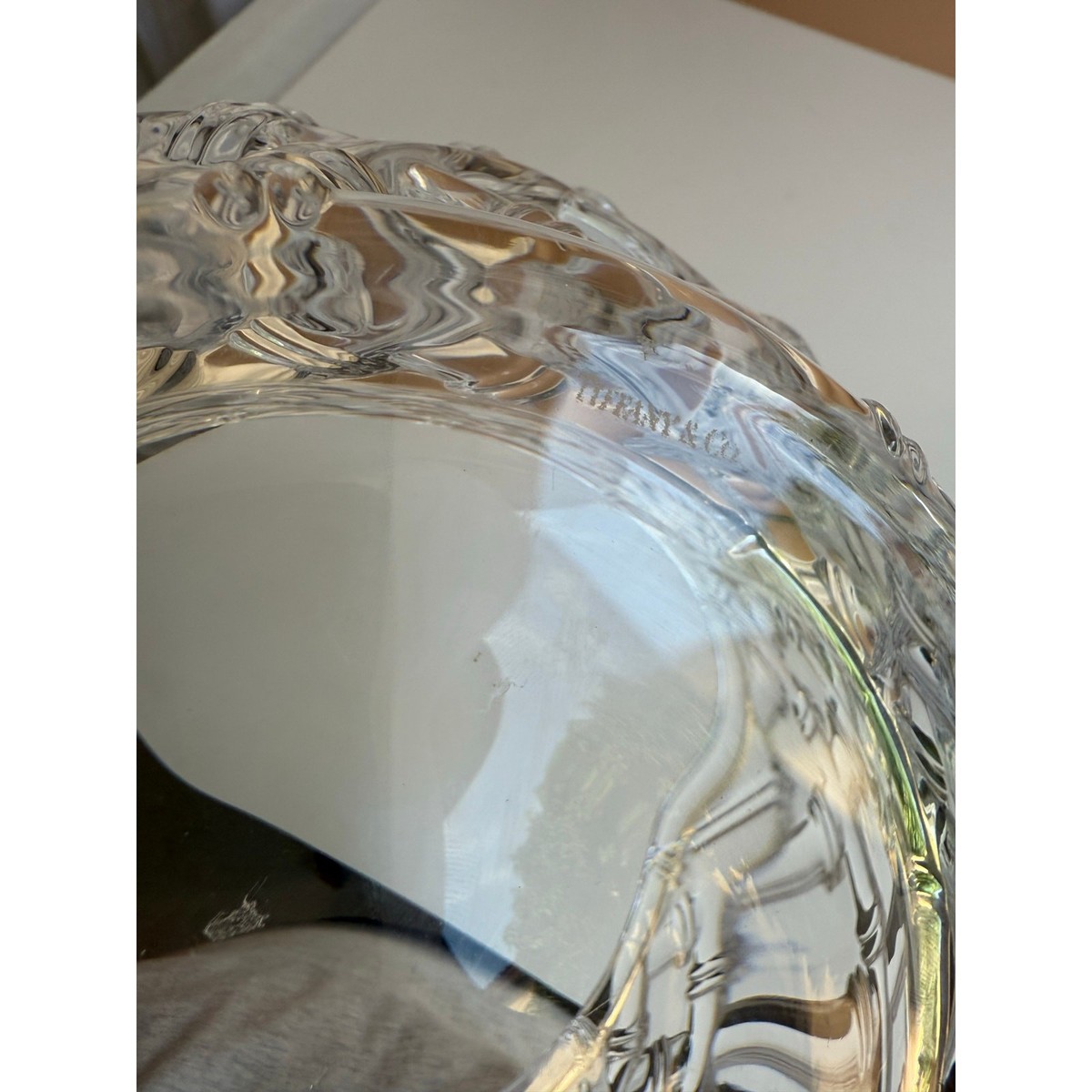 Vintage Tiffany & Co Bowl | Large Crystal Bamboo Lattice Serving