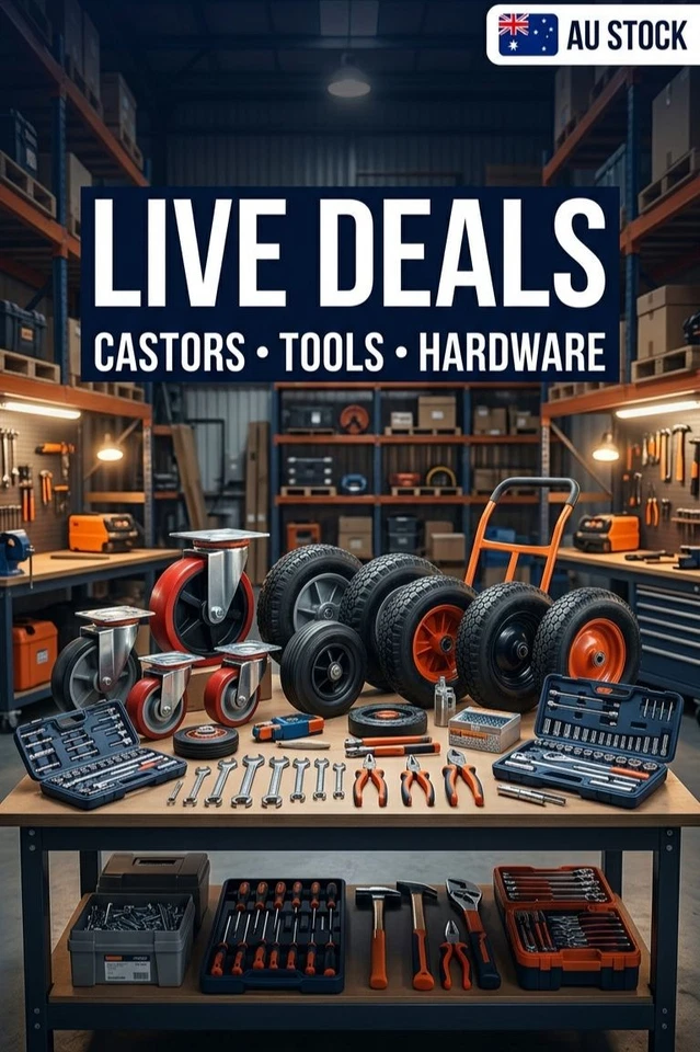 🔥 LIVE DEALS – Castor Wheels, Tools & Workshop Essentials | AU STOCK 🇦🇺