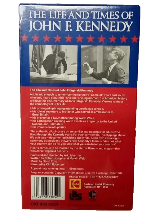 The Life And Times Of John F. Kennedy (VHS, 1988) - New, Sealed - Image 2 of 2