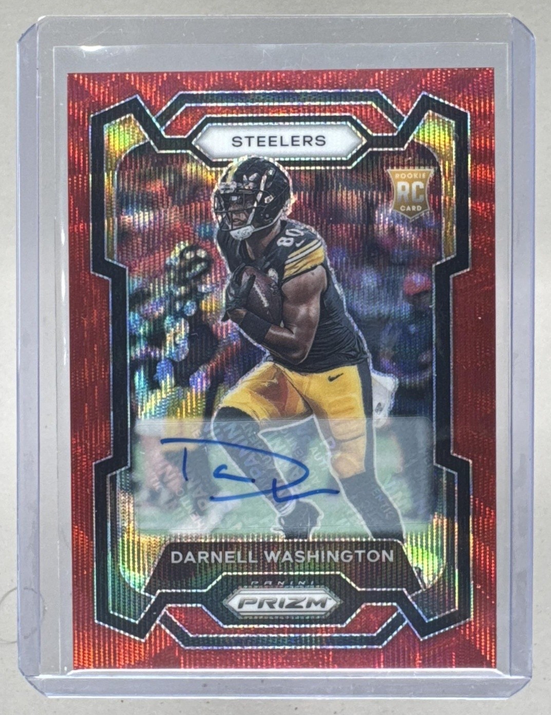 Darnell Washington Panini Prizm #384 Autograph-Red Wave