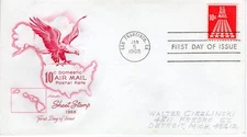 10 CENT DOMESTIC AIR MAIL POSTAL RATE - 1968 - DC2211