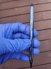 Vintage Cross Classic Century Chrome Ballpoint Pen Pencil Made In USA Black Top
