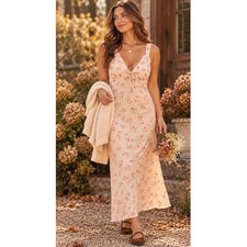 Womens M Slip Dress Floral Cottagecore Coquette Fairy Romantic Feminine Satin