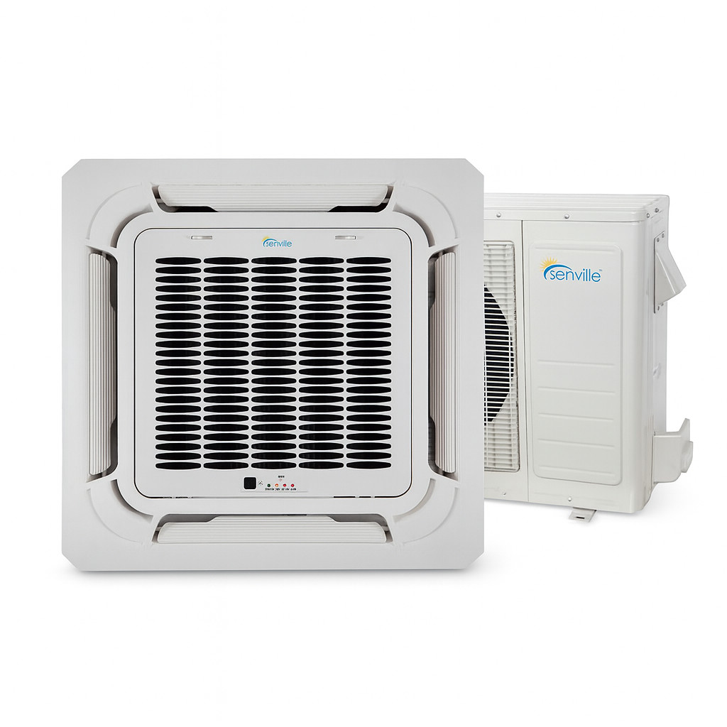 24000 BTU Ductless Mini Split Ceiling Cassette Air Conditioner and Heat Pump