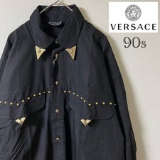 Versace Jeans Couture Studded Shirt Sun M 100% Cotton From Japan y7908